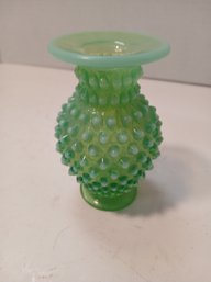 Beautiful Tiny Green Hobnail Bud Vase, Possibly Fenton, See Pics
