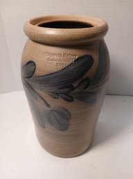 Vintage Wisconsin Pottery, Salt Glaze With Blue Decoration, 1988, See Pics