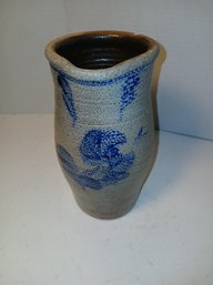 Vintage Rowe Pottery Water Pitcher, Floral Motif, Some Cracks And Chips, Still Shows Well, See Pics