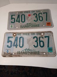 License Plate Number 540-367, NH Plate