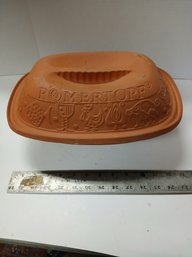 Romertopf Terra Cotta Chicken Roaster, Bread Pan With Lid