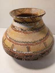 Mexican Pottery, Handmade, Hand Painted, Very Minimal Damage To Lip, Some Paint Loss, See Pics