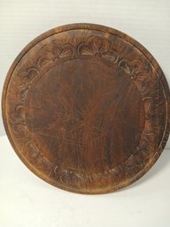 Vintage Hand Carved, Floral Bordered Wooden Cutting Board, See Pics