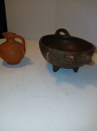 Made In Chile Pomaireware Pig Pig Bowl, Vintage, See Pics