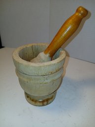 Wooden Mortar And Pestle, Looks To Be Used For Kitchen, Made In Italy, See Pics
