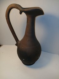 Large Pottery Jug, 19.5 Inches Tall, Heavy, Unmarked, See Pics