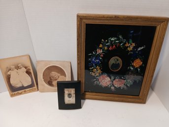 Lot Of 4 Vintage Photos, Tin Types, Post Cards, Columbus Ohio, Baby Pics, See Pics