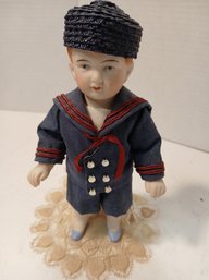 Reproduction Of Sweet William Doll, 7 Inches, Sailor Suit, 7 Inches, See Pics