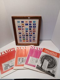 Lot Of Stamps Magazines, 1975, Framed Block Stamps Of The 50 States, Bicentennial