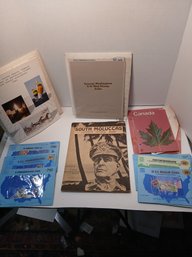 Lot Of Postal Stamp Collectors Leaflets, With Stamps, 1972, 1983, South Meluccas, George Washington,etc