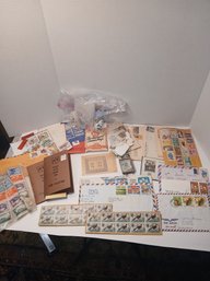 Lot Of Foreign Stamps, Stamp Hinges, Used, Block Plates