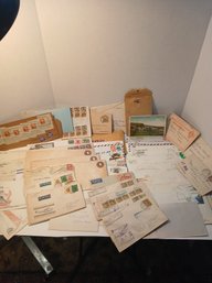 Lot Of Used Stamps And Envelopes, Cool Space Themed Holographic  Stamped Envelopes, Etc..