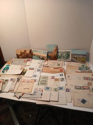 Lot Of Post Cards, Airmail Envelopes, Mostly 1930's Old North Church, Boston, Correspondence