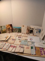 Lot Of Envelopes, Used Stamps, Foreign And Domestic, Correspondence, Cards, Post Cards, Air Mail