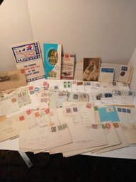 Lot Of Informational Booklets, Stamp Album, Postcards, Ballot Envelopes, Stamps, Etc...