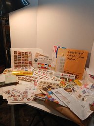 Lot Of Loose And Block Stamps, Wildlife Stamps, Flags, United Nations, Used And Unused Stamps