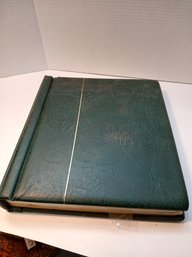 Cool Vintage Green Stamp Album, Some Stamps, German, 1970's