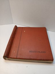 Vintage Red Binder, 1960's German Stamps, 60% Full, Approximately