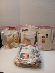Lot Of Mystery Bags Of Misc Stamps, Correspondence, Fun To Pick Through For Treasure.