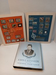 1963 John F Kennedy Memorial Stamp Album, Seashell And Commemorative Transportation Set