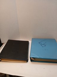 Vintage Black Stamp Binder 50% Full, Stamp Blocks, First Day Issues, Blue Stamp Album With Stamps