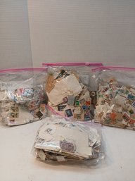 Lot Of 4 Mystery Stamp Treasure Bags, The Thrill Of The Hunt Is Yours For The Taking