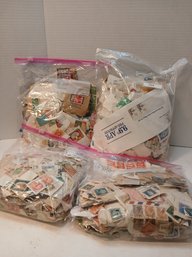 Lot Of 4 Mystery Stamp Treasure Bags, The Thrill Of The Hunt Is Yours For The Taking