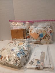 Lot Of 4 Mystery Stamp Treasure Bags, The Thrill Of The Hunt Is Yours For The Taking