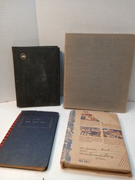 Lot Of 4 Small Stamp Albums, Used And Unused, One Is Signed 1882