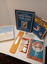 The Jefferson United States Stamp Album, No Stamps, First Day Covers Inserts, Crystal Mounts, Two Small Albums