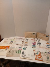 Lot Of First Day Issues, Envelopes With Canceled Stamps, Mostly 1960's