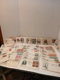 Lot Of First Day Issues, Envelopes With Canceled Stamps, Mostly 1950's