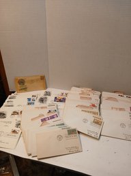 Lot Of First Day Issues, Envelopes With Stamps, Mid To Late 20th Century