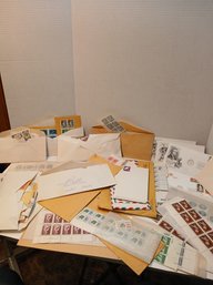 Lot Of First Day Issues, Loose Stamps, Block Stamps, Used And Unused,  Airmail, Canceled Stamps