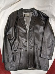 'Robert Comstock- Endurance ' Black  Leather Jacket Size 42  Great Shape