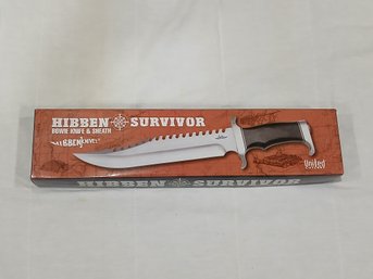 Hibben Survivor Bowie Knife And Sheath, New In Box