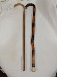 Vintage Walking Canes - 1 Is Signed Or Labeled Twice - Lovely Detail  36'