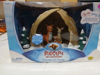 Rudolph & Family Talking Playset  By Memory Lane - New In Box!