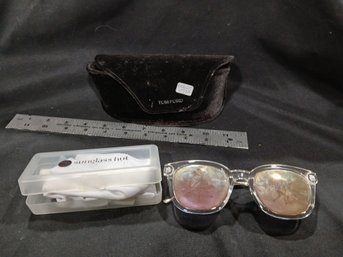 High End Sojos Brand Mirrored Sunglasses In Tom Ford Case With Cleaning Kit