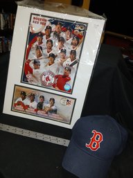 2004 Red Sox Starters Photo And First Day Cover (framable)  &  Red Sox Hat - Official MLB