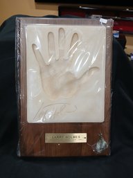 Silk Road Gifts Boxing Series - Larry Holmes With Both Hand Impression & Signature Print,  Wall Hanging