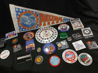Collection Of Bill Clinton Commemorative Buttons - Clinton, Hillary & Gore