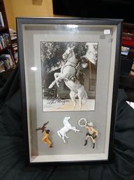 Signed  & Framed Lone Ranger Photo - Signed By Clayton Moore - 8.5x 11 In  Shadow Box 13'x 21.5'