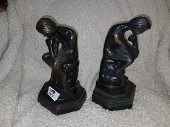 Cool Figurine Bookend - Metal - Where Do You Do Your Best Thinking? 9'x 4.5' X5'