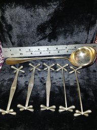 Silver: Austrian Hungarian .800 Coin Silver - 1Ladle & 5 Knife Rests, Weight 8.975 Troy Oz