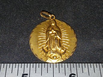 Gold:  Marked 14k, Pendant - Our Lady Of Guadalupe, 6.8g, 0.22ozt, 4.4DWT