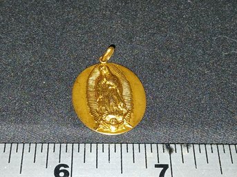 Gold: 14k Acid Tested- Our Lady Of Gaudeloupe PENDANT - Inscribed 'Kelley Anne'  2.9g, 0.095ozt, 1.9dwt