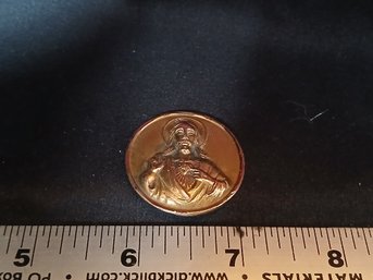 Gold: 14k Acid Tested- Our Lady Of Gaudeloupe/ Bleeding Heart Coin/ Token  6.3g, 0.205ozt, 4.1dwt