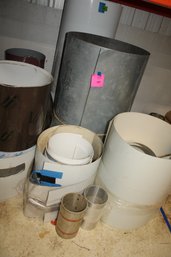 Many Rolls Of Different Sizes Of Metal Flashing