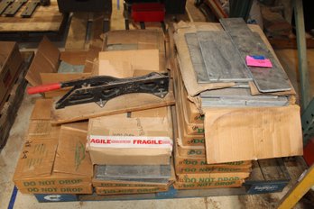 Slate Tiles - Various Sizes And Shapes, Some Terracotta Tiles 20 Boxes On Pallet And Cutter